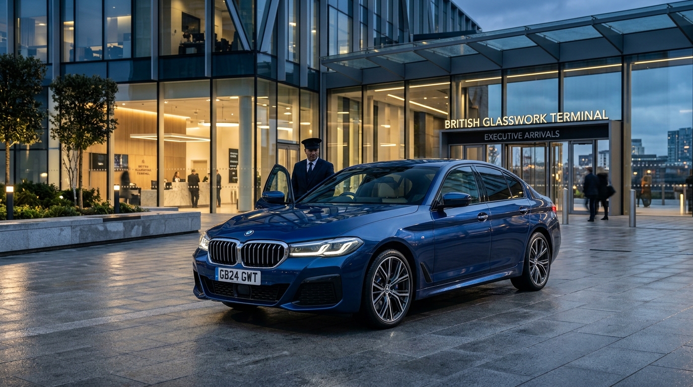 BMW executive saloon for business travel, airport transfers and private journeys