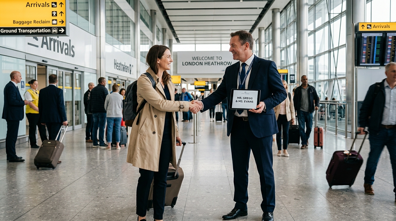 Airport Meet and Greet chauffeur waiting in arrivals