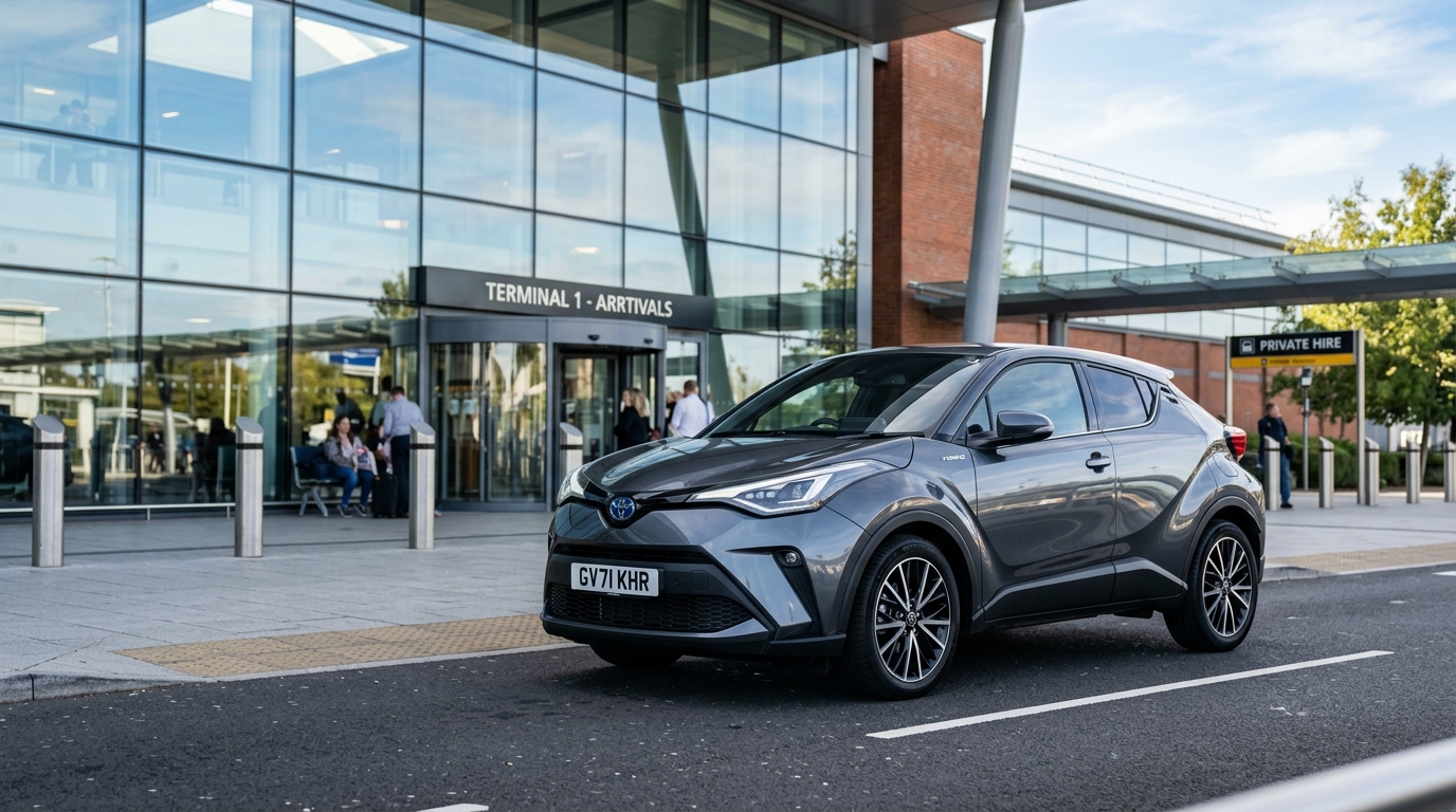 Toyota C-HR modern hybrid crossover for airport transfers and private hire
